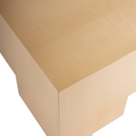 top view of Roth table. Shows wood grain