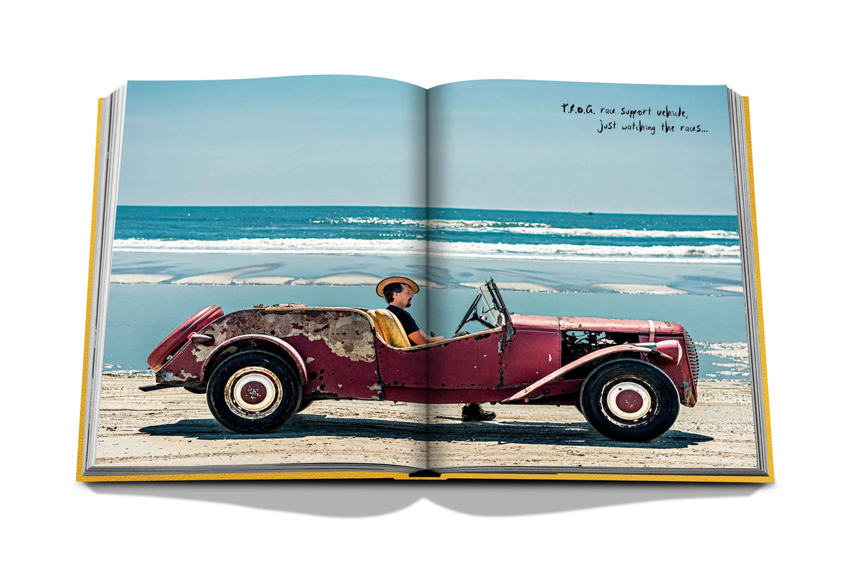 The Race of Gentlemen open featuring photograph of car on the beach