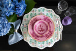 Richard Ginori Porpora Fruit Bowl stacked on top of Propora dinner plate