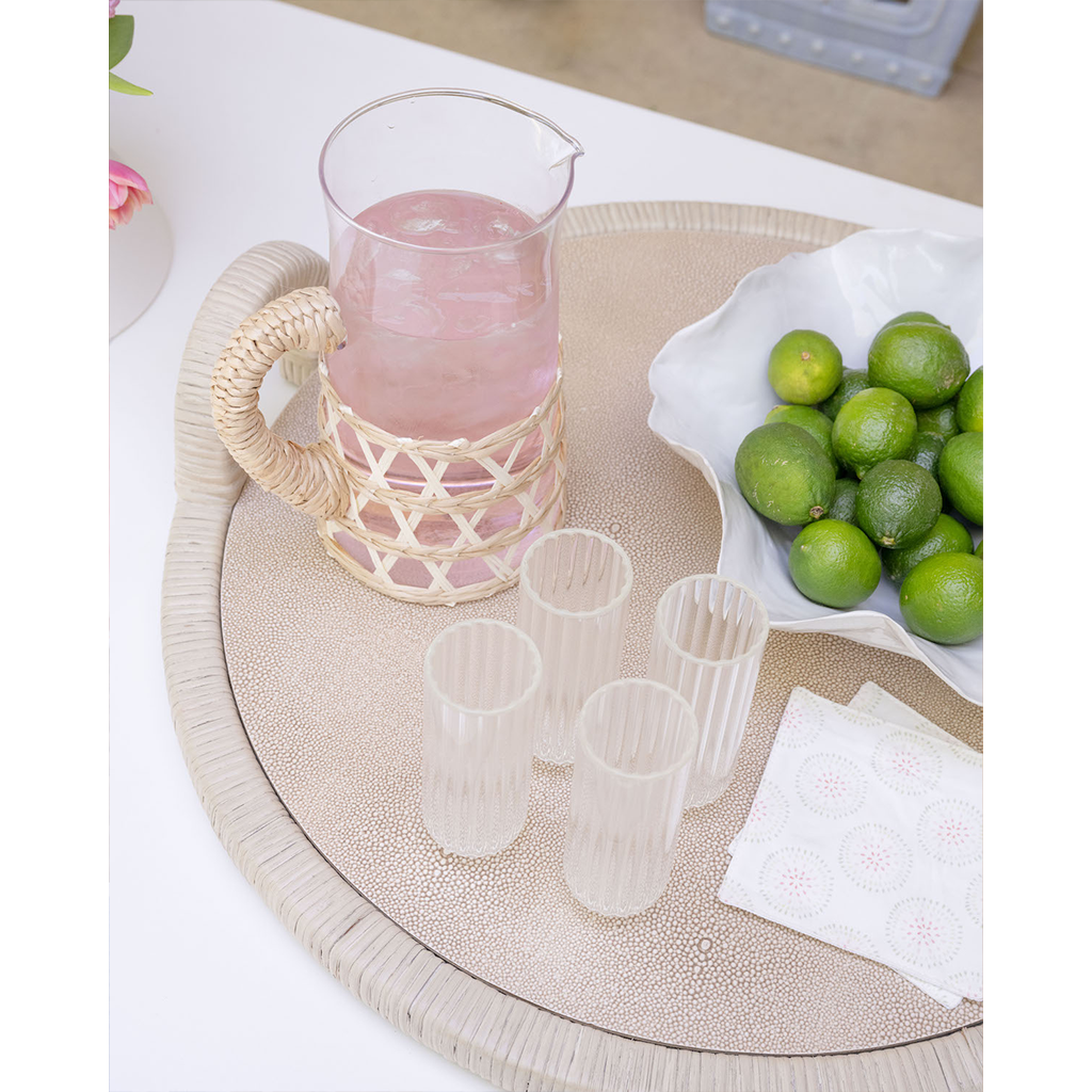 White Woven Pitcher styled