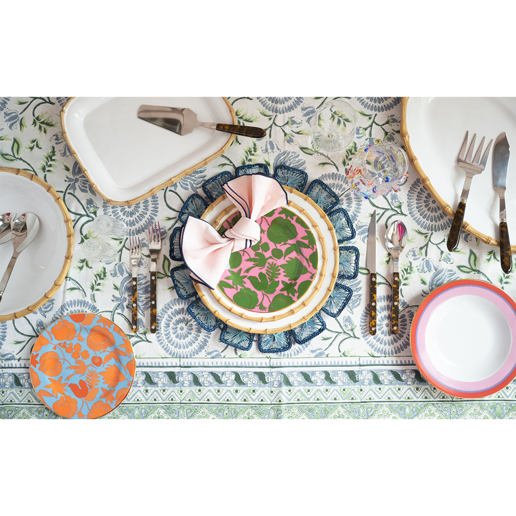 Juliska Classic Bamboo Natural Rectangular Platter on table setting