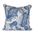 Cream pillow with blue palm leaves