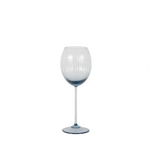 blue ribbed wine glass