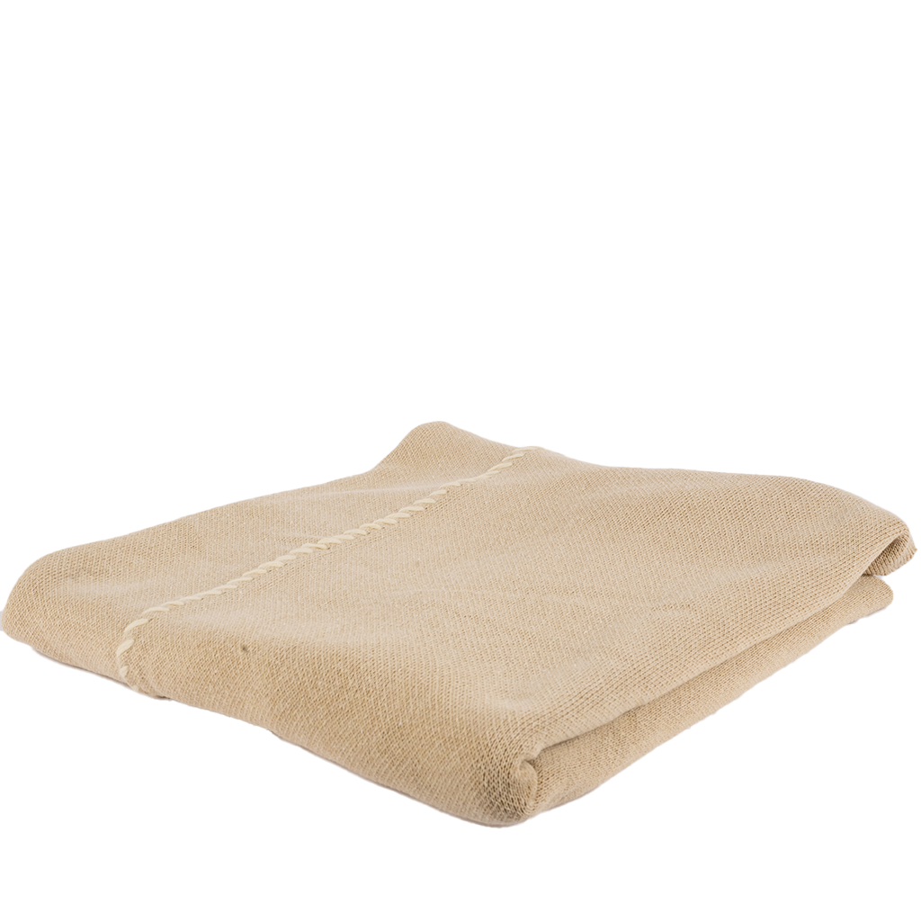 camel brown throw blanket alternately folded