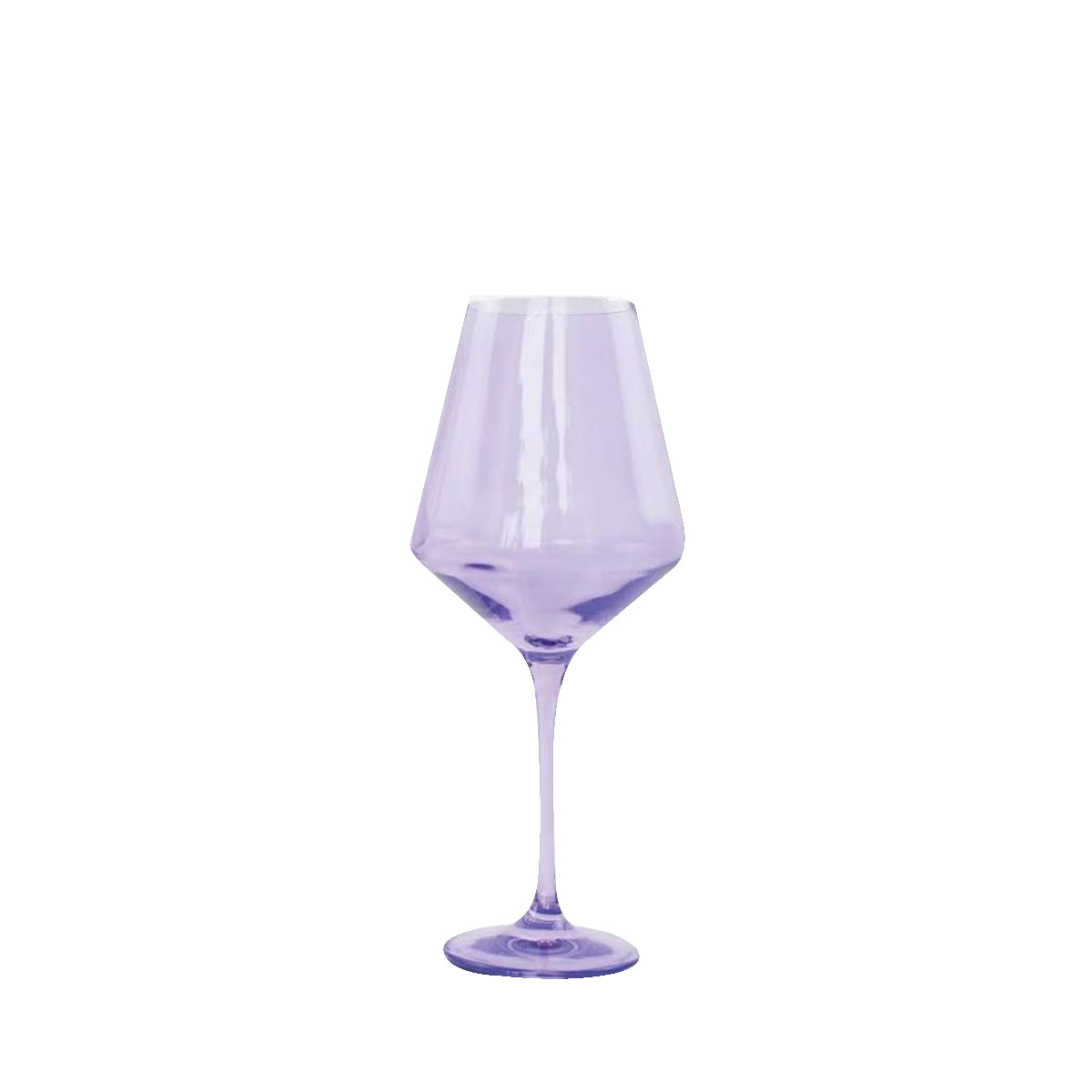 Estelle Colored Wine Glasses Set of 6, Lavender Blue Print