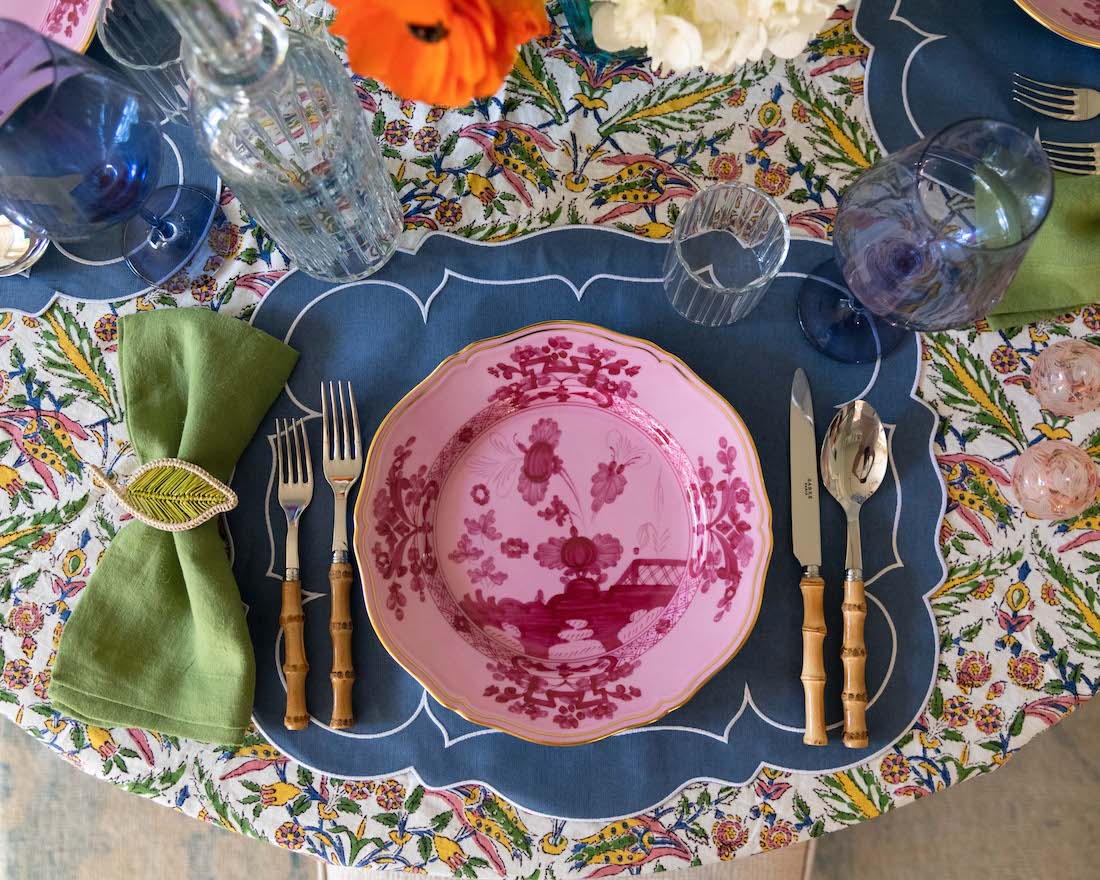 Victoria Tablecloth on table below place setting