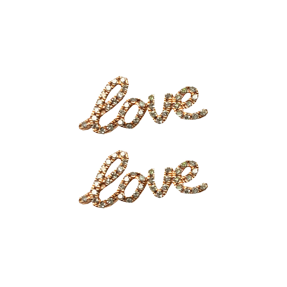 I Love You Earrings Rose Gold