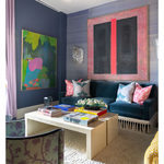 Blue Medium Faceted Vase styled