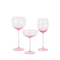 pink white wine, red wine, and champagne glass