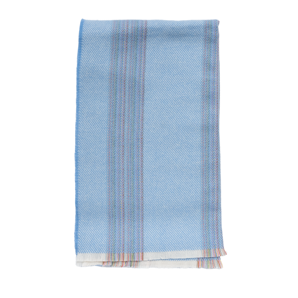 blue striped throw