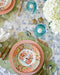 Angled view of Royal Crown Derby Imari Accent Plate Regency Flowers and tablescape display
