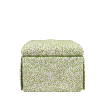 green patterned bench