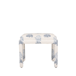 floral blue and white bench