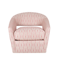 pink patterned swivel chair