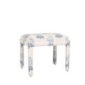 floral blue and white bench