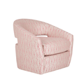 pink patterned swivel chair