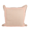 pink patterned pillow with pink trim