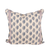 decorative pillow with navy flowers and lavender stripe border 