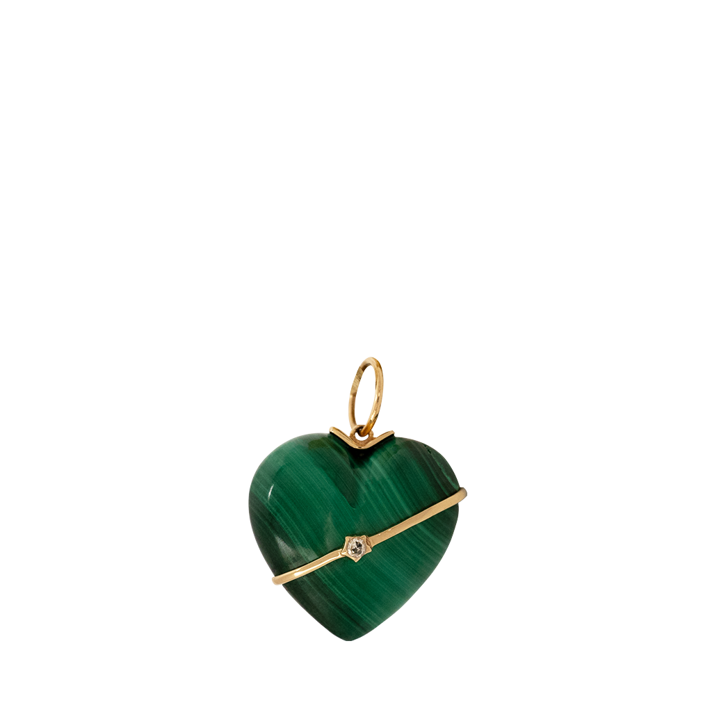 Malachite Heart Charm