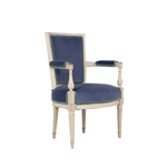 blue and teal velvet arm chair