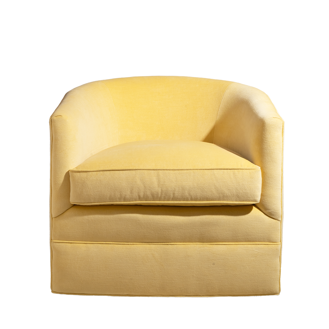 yellow swivel chair