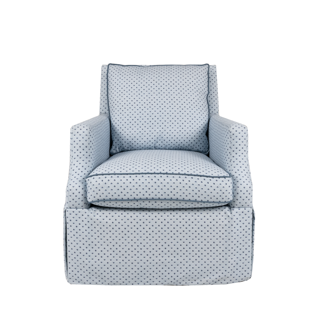 blue dotted chair