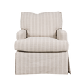 light gray striped armchair