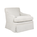 Chris chair in light gray fabric with ivory piping