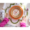 orange floral plate a top table scape