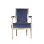 blue and teal velvet arm chair