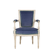 blue and teal velvet arm chair