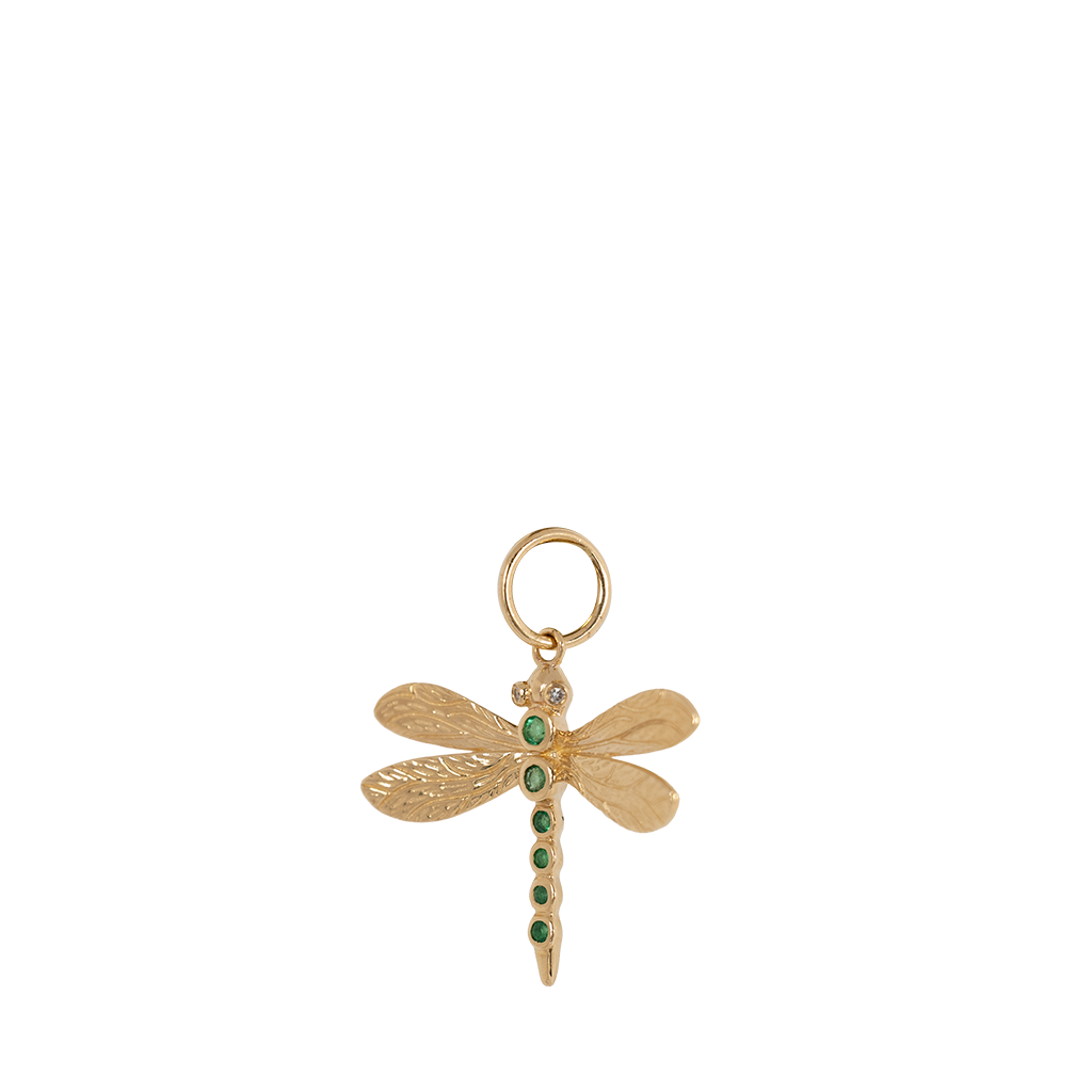 Emerald Dragonfly Charm