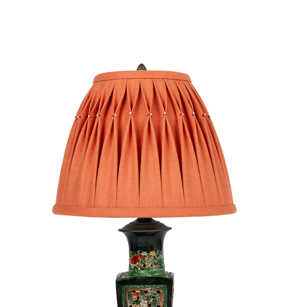 Famille Noire Lamp with Custom Coral Shade