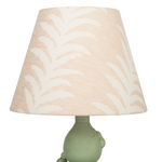 Celadon Double Gourd Lamp with Custom Pink Shade