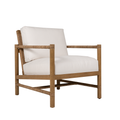 wood chair with ivory cushions