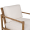 wood chair with ivory cushions