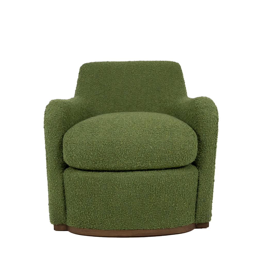 emerald boucle swivel chair