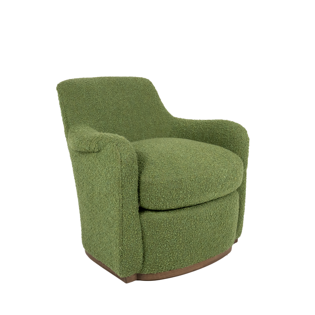 emerald boucle swivel chair