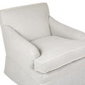 Chris chair in light gray fabric with ivory piping