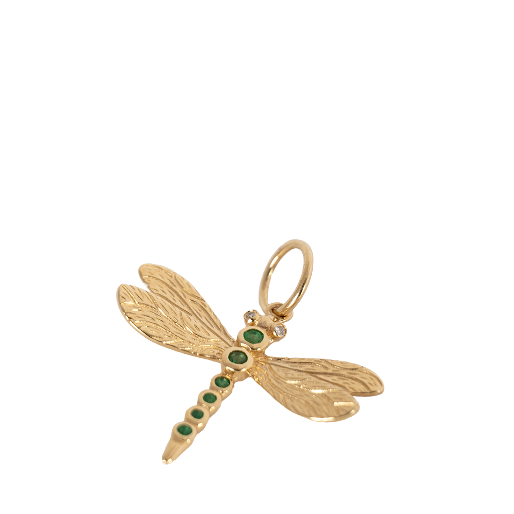 Emerald Dragonfly Charm