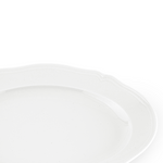 white oval platter close up image