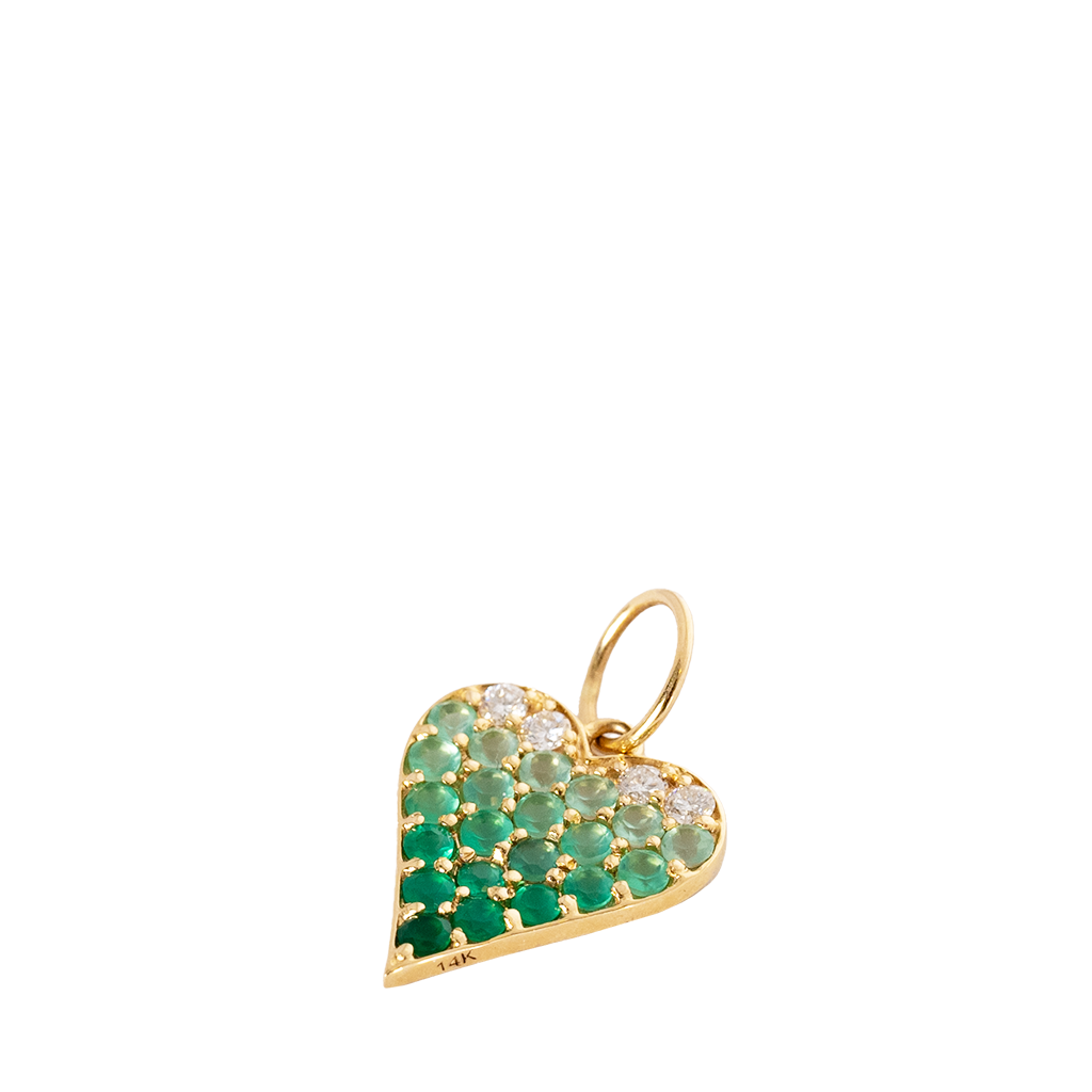 Green Onyx Heart Charm