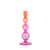 pink and orange bubble glass candlestick