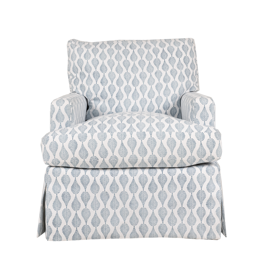 Blue and white striped swivel online chair