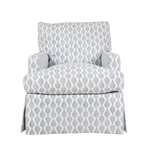 white and blue patterned chair