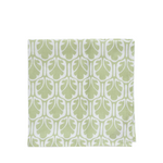 green and white patterned napkin