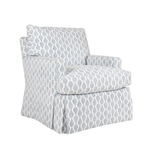 white and blue patterned chair