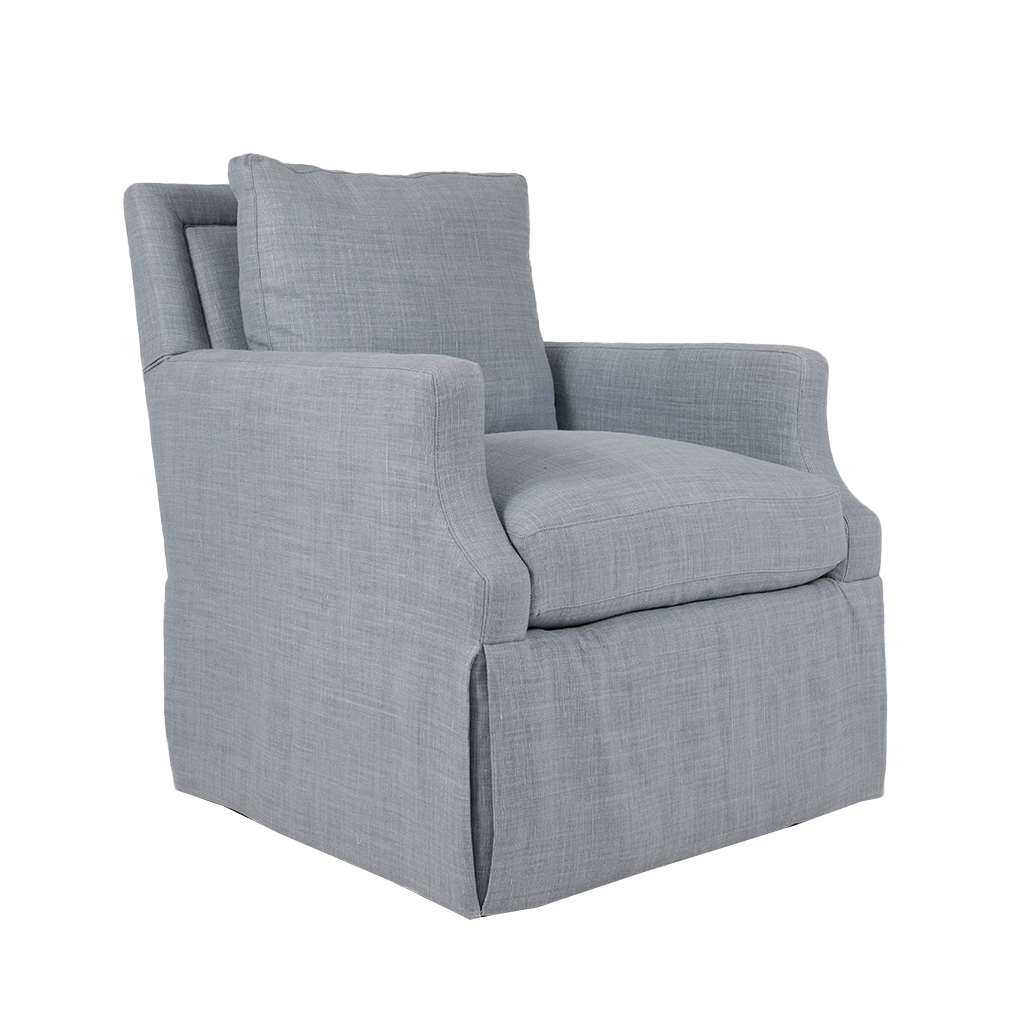 blue swivel chair