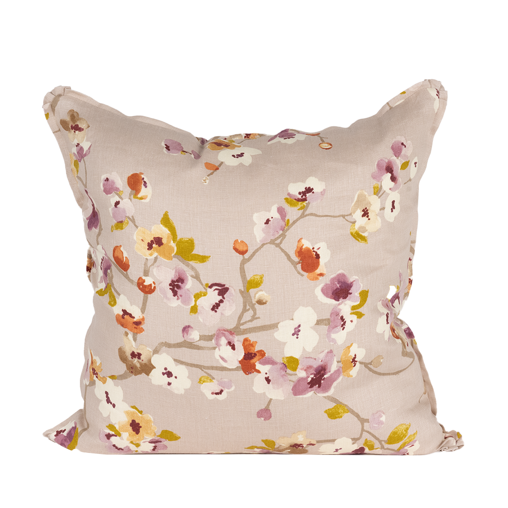 pale pink floral pillow