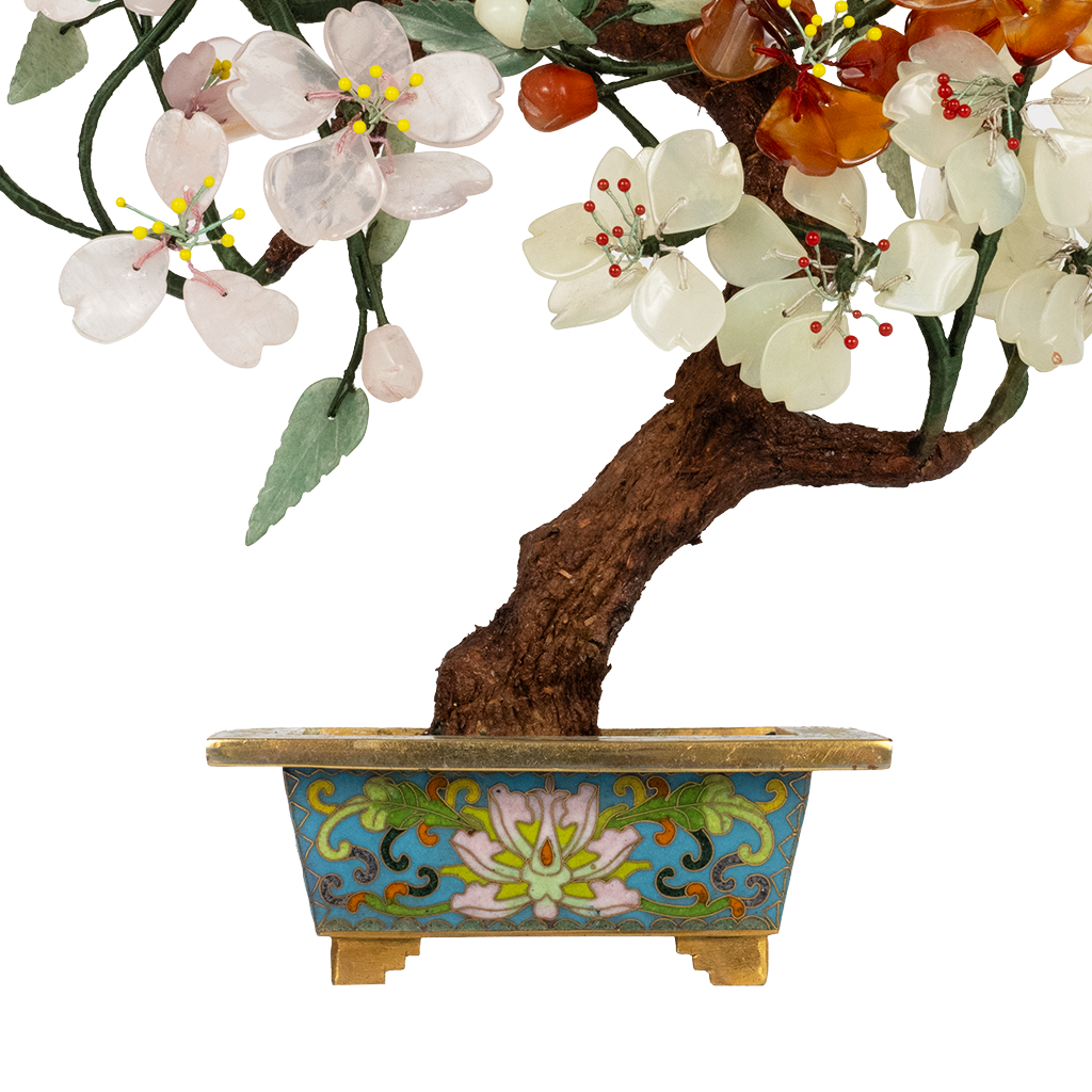 Flowering Cloisonne Jade Tree